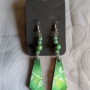 Hand-painted wooden earrings